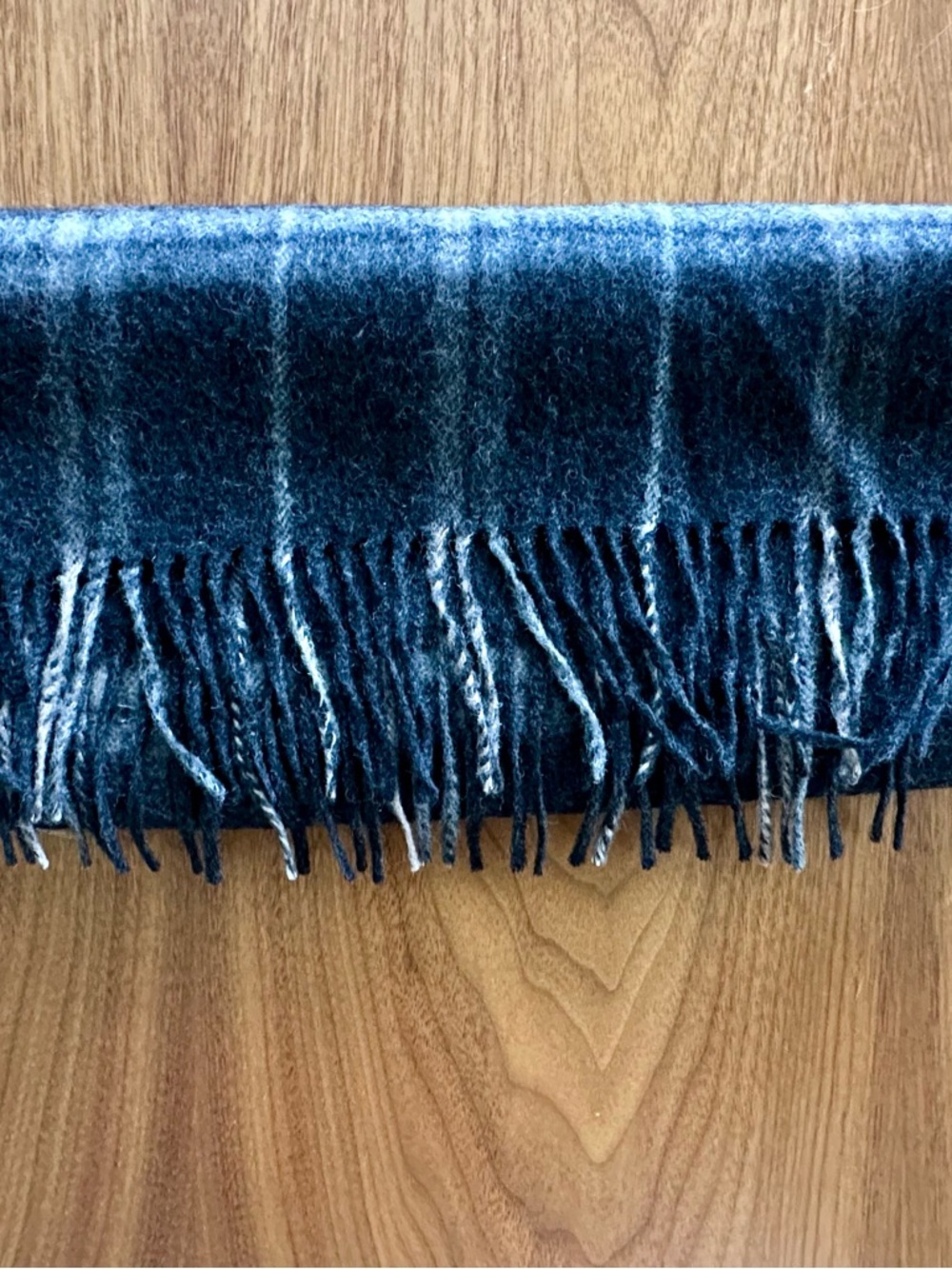 FRAAS Plaid Wool Scarf Made in Germany Fringe Winter Wrap